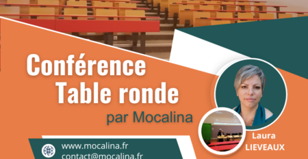 Conférence, table ronde par Mocalina. www.mocalina.fr contact@mocalina.fr Photographie de Laura LIEVEAUX et une photographie lors d'une conférence